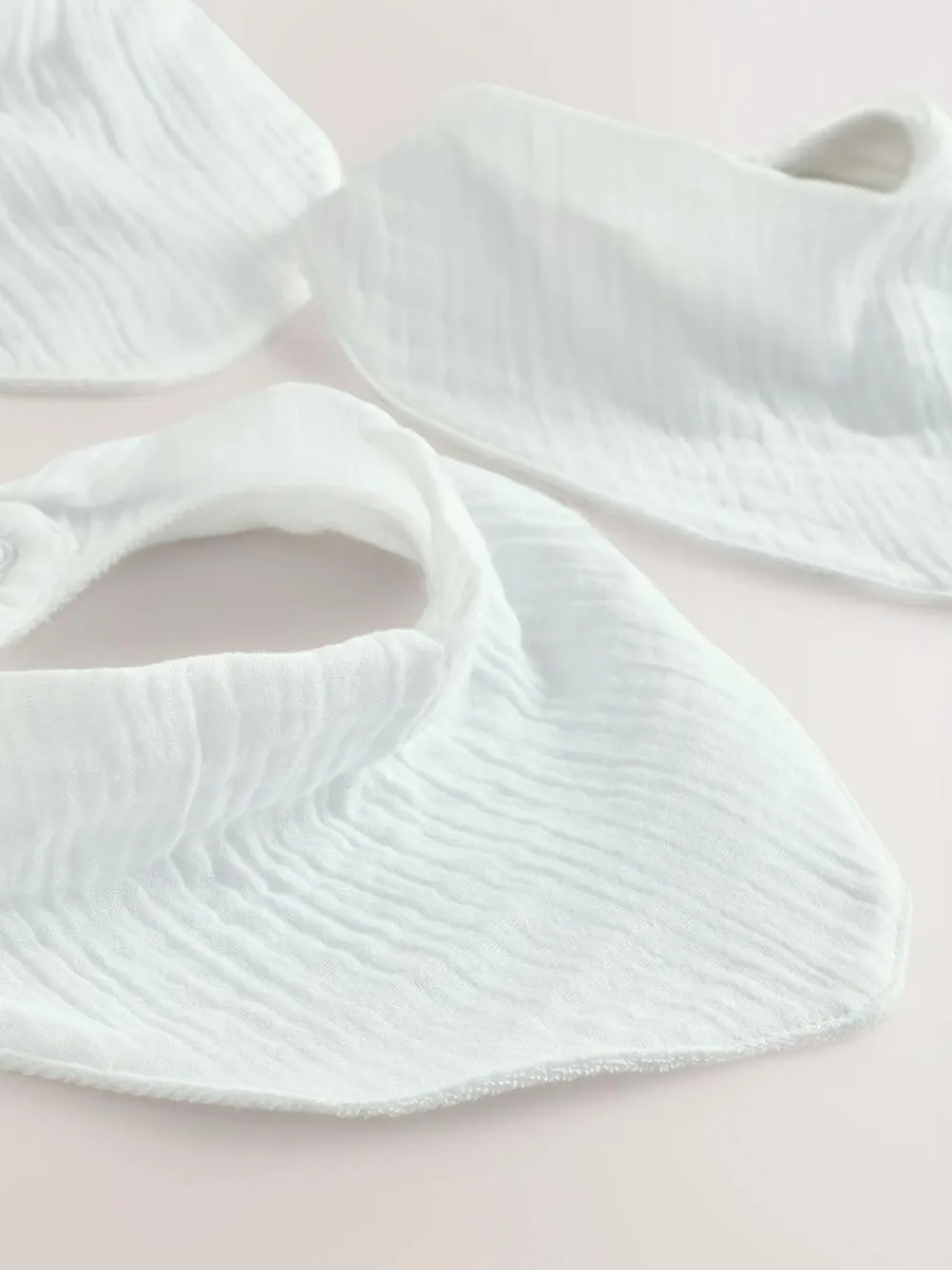 Best Next Muslin Baby Dribble Bibs 3 Pack White