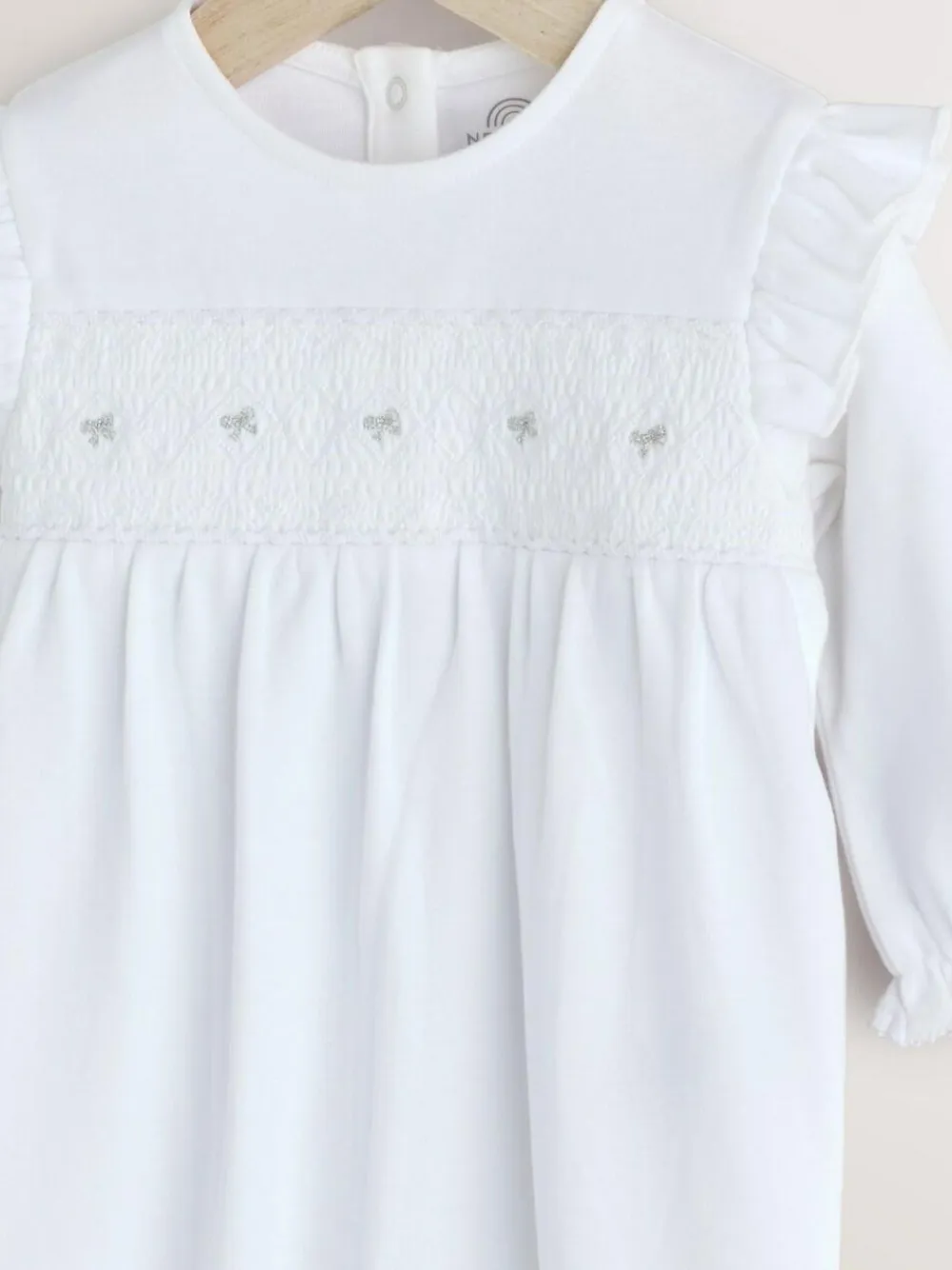 Best Next White Occasion Baby Sleepsuit (0mths-2yrs)