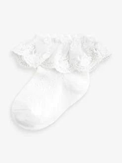 New Next Occasion Lace Socks 1 Pack (0mths-2yrs) White
