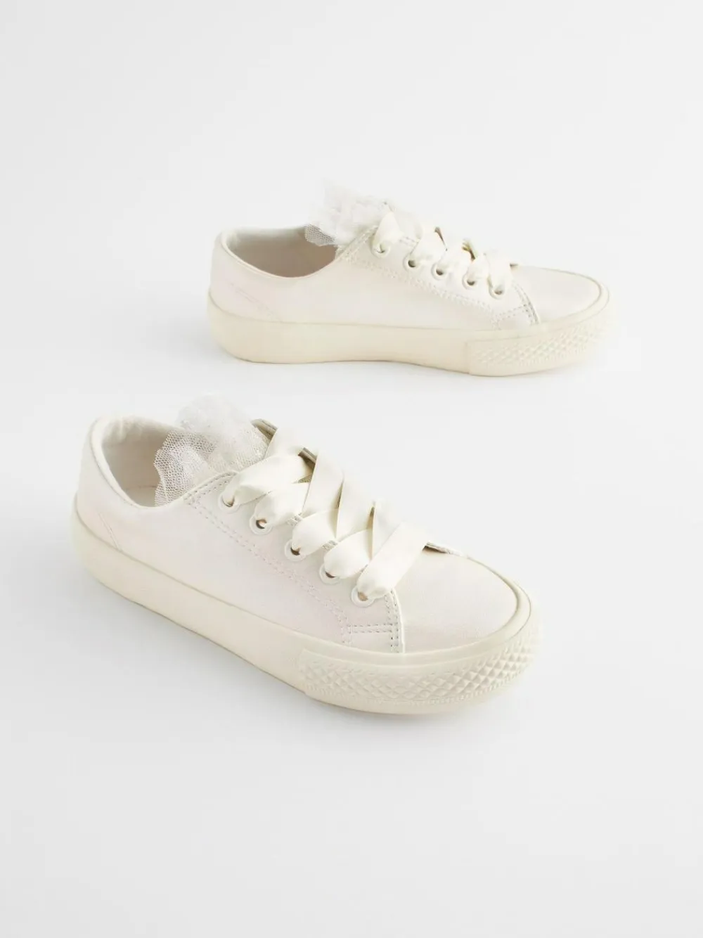 Next White Occasion Tulle Lace-Up Trainers^ Sneakers|Boots