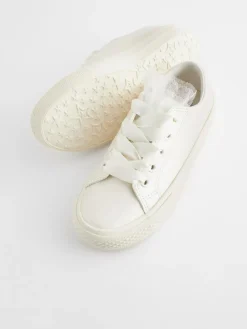 Next White Occasion Tulle Lace-Up Trainers^ Sneakers|Boots