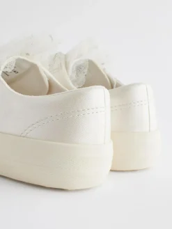 Next White Occasion Tulle Lace-Up Trainers^ Sneakers|Boots