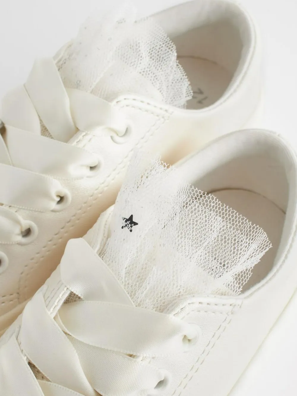 Next White Occasion Tulle Lace-Up Trainers^ Sneakers|Boots