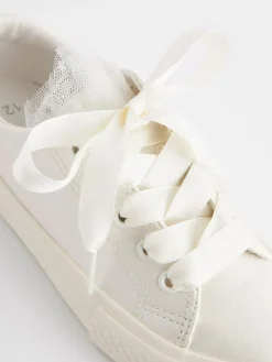 Next White Occasion Tulle Lace-Up Trainers^ Sneakers|Boots
