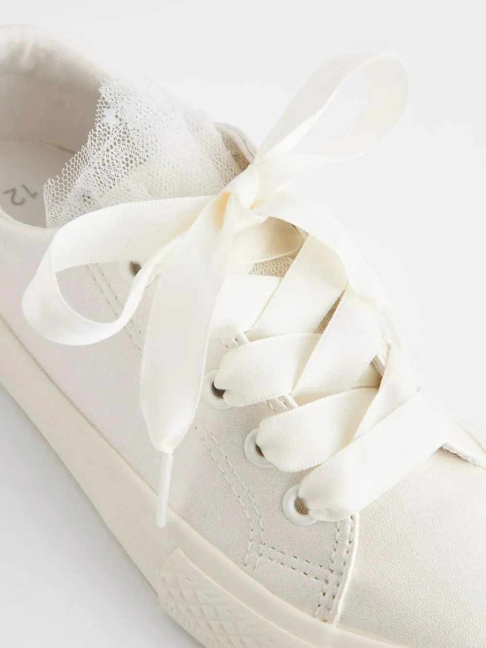 Next White Occasion Tulle Lace-Up Trainers^ Sneakers|Boots