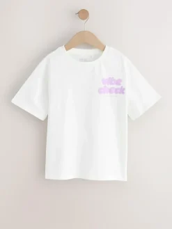 Next White Oversized Graphic Print T-Shirt (3-16yrs)^ T-Shirts