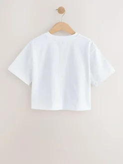 Discount Next Oversized Heavyweight Boxy T-Shirt (3-16yrs) White