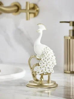Next White Peacock Single Bathroom Ornament