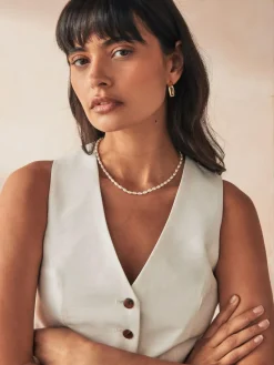 Next White Pearl Effect Short Necklace^Women Jewellery