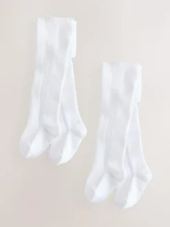 Best Next White Pelerine Baby Tights 2 Pack (0mths-2yrs)