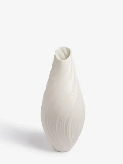 Next White Pleated Ceramic Extra Large Vase^ Vases