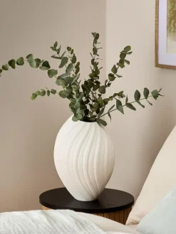 Next White Pleated Ceramic Large Vase^ Vases