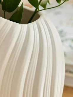 Clearance Next White Pleated Ceramic Medium Vase