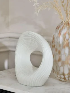 Next White Pleated Ornament^ Ornaments