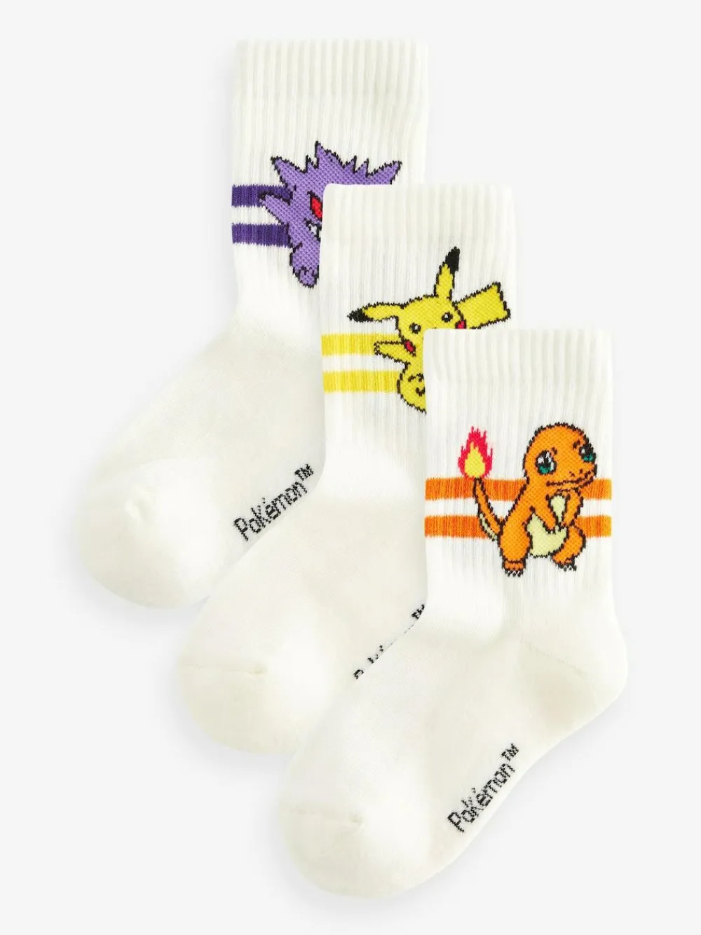 Next White Pokemon Socks 3 Pack^BOY Socks