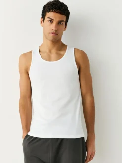 Best Next Pure 100% Cotton Layering Vests 2 Pack White