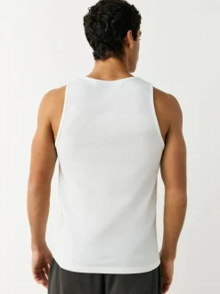 Best Next Pure 100% Cotton Layering Vests 2 Pack White