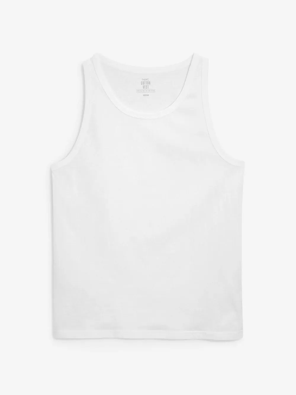 Best Next Pure 100% Cotton Layering Vests 2 Pack White