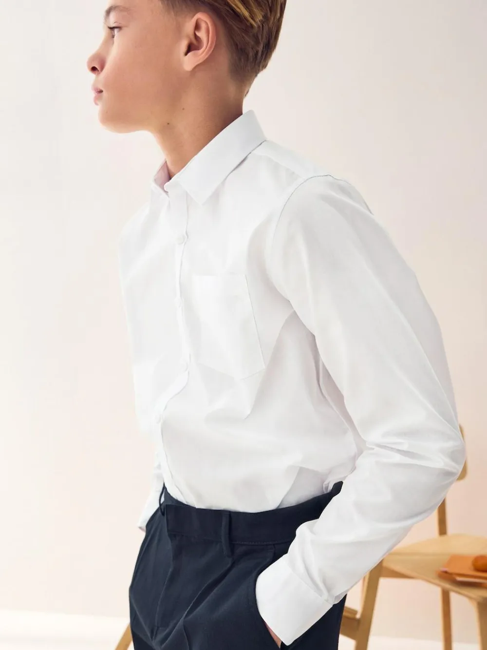 Next Regular Fit 2 Pack Long Sleeve School Shirts (3-17yrs)^BOY Shirts