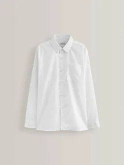 Next White Regular Fit 5 Pack Long Sleeve School Shirts (3-17yrs)^BOY Shirts