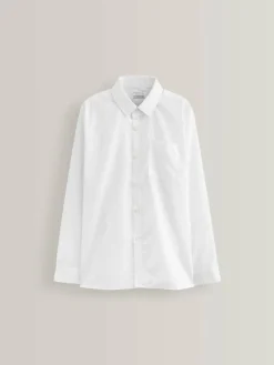 Next White Regular Fit 5 Pack Long Sleeve School Shirts (3-17yrs)^BOY Shirts