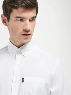Next White Regular Fit Button Down Easy Iron Oxford Shirt^ Shirts