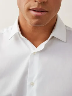 New Next Regular Fit Easy Care Double Cuff Smart Shirt White