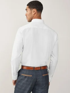 Online Next White Regular Fit Easy Care Single Cuff Smart Shirt