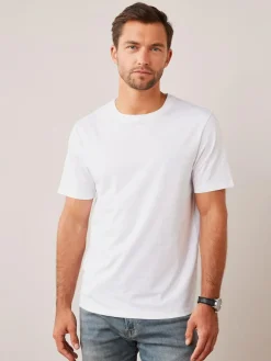 New Next White Regular Fit Essential Crew Neck Cotton T-Shirt