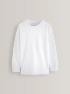 New Next White Regular Fit Long Sleeve Cosy T-Shirt (3-16yrs)