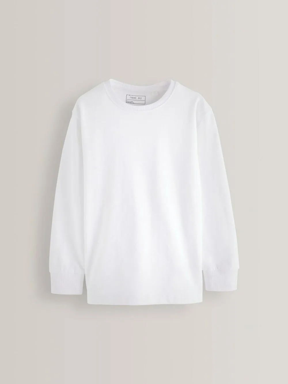 New Next White Regular Fit Long Sleeve Cosy T-Shirt (3-16yrs)