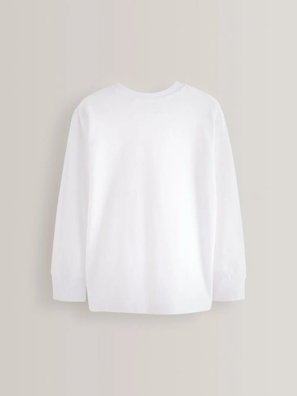 New Next White Regular Fit Long Sleeve Cosy T-Shirt (3-16yrs)