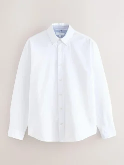 Next White Regular Fit Long Sleeve Oxford Shirt^ Shirts|Occasionwear