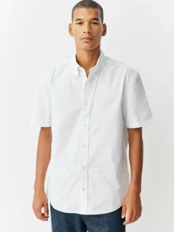 Next White Regular Fit Short Sleeve Oxford Shirt^ Shirts