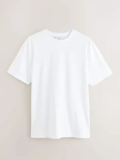 Hot Next White Regular Fit Signature SUPIMA® Cotton Crew Neck T-Shirt