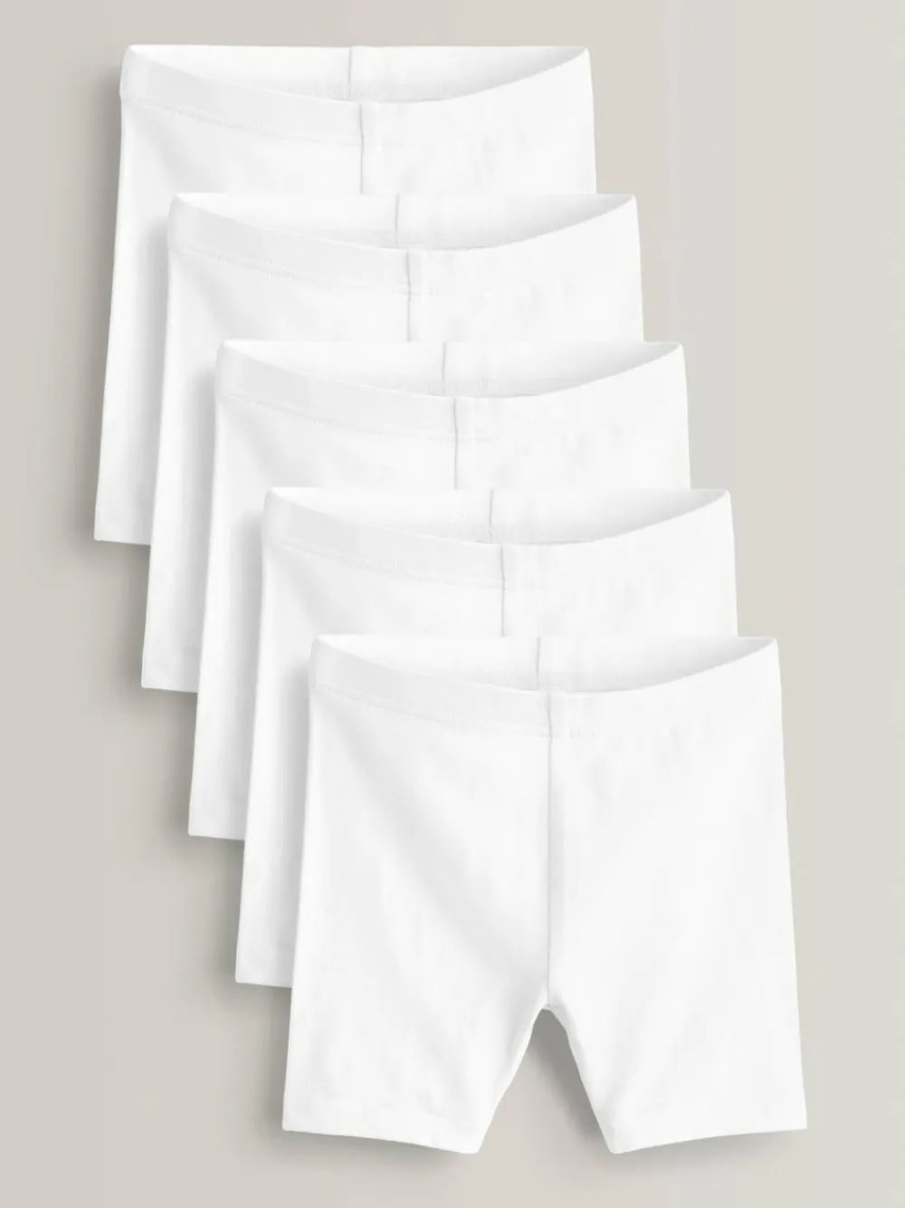 Discount Next Regular Length 5 Pack Cotton Rich Stretch Cycle Shorts (3-16yrs) White