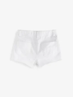 Best Next Regular Length Frayed Edge Denim Shorts (3-16yrs) White