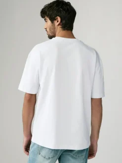 Next White Relaxed Fit Heavyweight T-Shirts 3 Pack^ Nightwear|Tops & T-Shirts