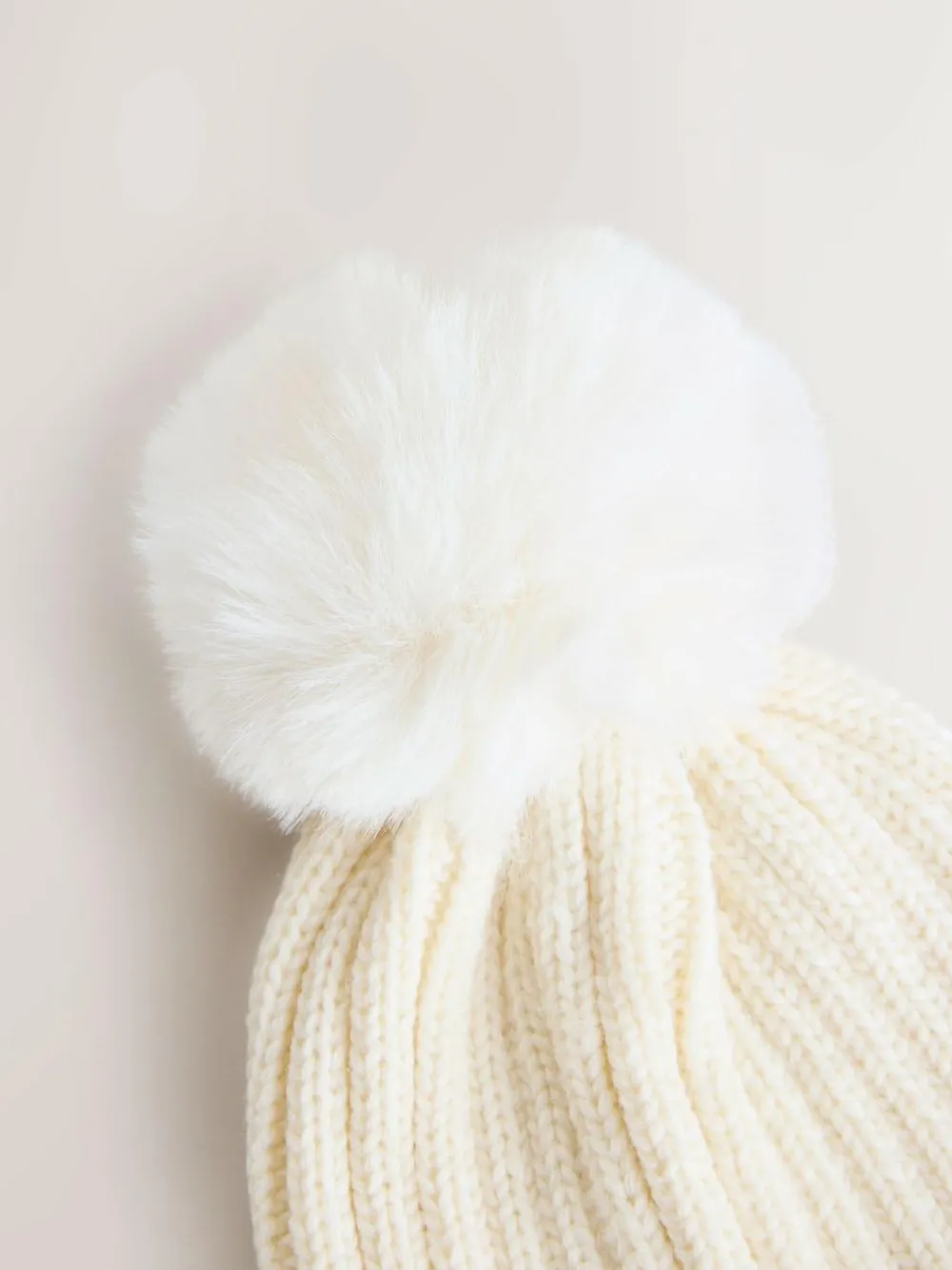 Next White Rib Pom Beanie (3mths-16yrs)^ Hats, Gloves & Scarves|Hats