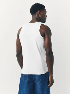Discount Next White Ribbed Vests 2 Pack