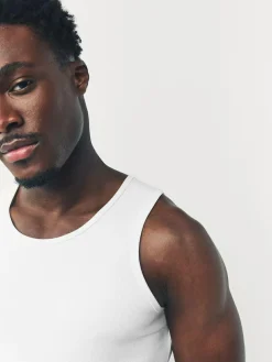 Discount Next White Ribbed Vests 2 Pack