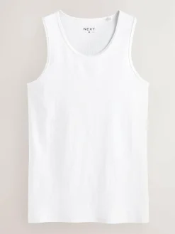 Discount Next White Ribbed Vests 2 Pack