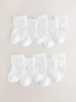 Next White Roll Top Baby Socks 10 Pack (0mths-2yrs)