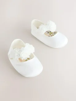 Next White Satin Baby Corsage Shoes (0-24mths)^ Shoes|Boots