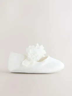 Next White Satin Baby Corsage Shoes (0-24mths)^ Shoes|Boots