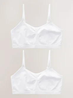 Next White Seam Free Crop Tops 2 Pack (7-16yrs)^ Underwear|Bras & Crop Tops
