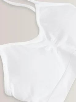 Discount Next Seam Free Strappy Crop Tops 2 Pack with Removable Lightly Padded Cups (7-16yrs) White