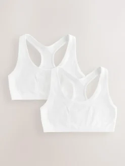 Next White Seamfree Racer Crop Tops 2 Pack (7-16yrs)^ Bras & Crop Tops|Underwear
