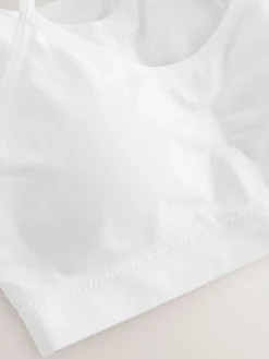 Sale Next White Seamfree Strappy Crop Tops with Removable Lightly Padded Cups 3 Pack (7-16yrs)