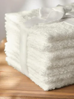 Next Set of 7 Egyptian Cotton Face Cloths^ Towels & Bathmats